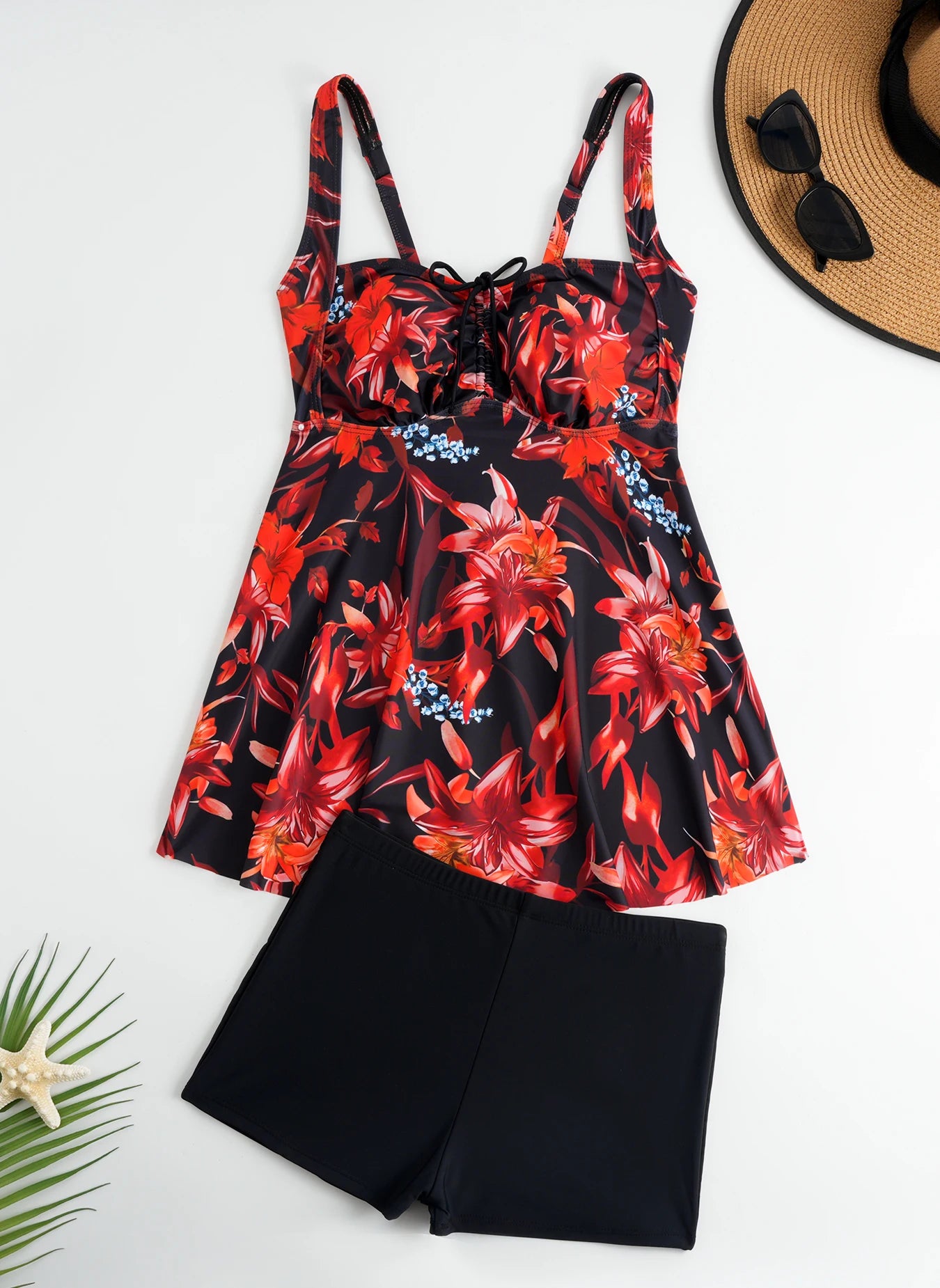 Tankini Set 2026 Two Pieces Swimsuit Women Beach Dress Printed Swimwear Female Bathers Bathing Swimming Swim Suit Beachwear XXL