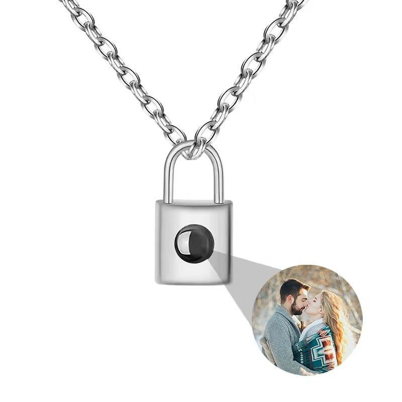 Personalized Picture Projection Necklace Custom Photo Pendant Necklace Love Memorial Gifts Birthday Gifts for Mom Wife Valentine
