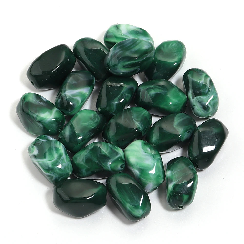 20pcs Dual Color Irregular Acrylic Beads Meteorite Shape Loose Spacer Beads For DIY Jewelry Making Bracelet Necklace Accessories