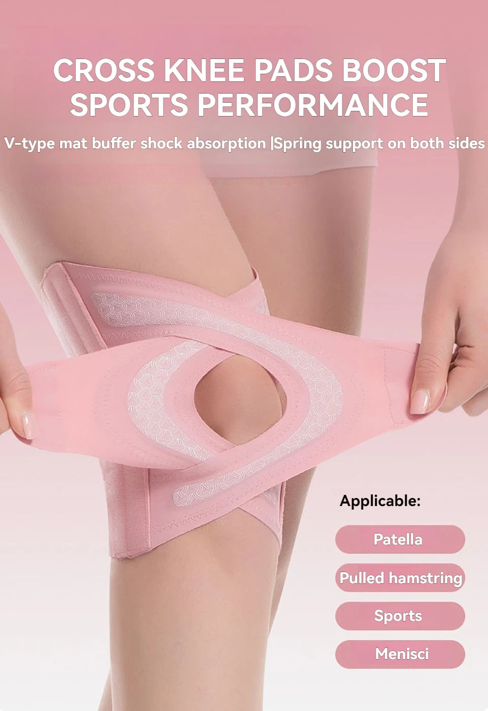 GTUBIKE 1PCS Thin Cross Sports Knee Brace Meniscus Protection Knee Support for Running Sports Non-Slip Compression Knee Sleeve