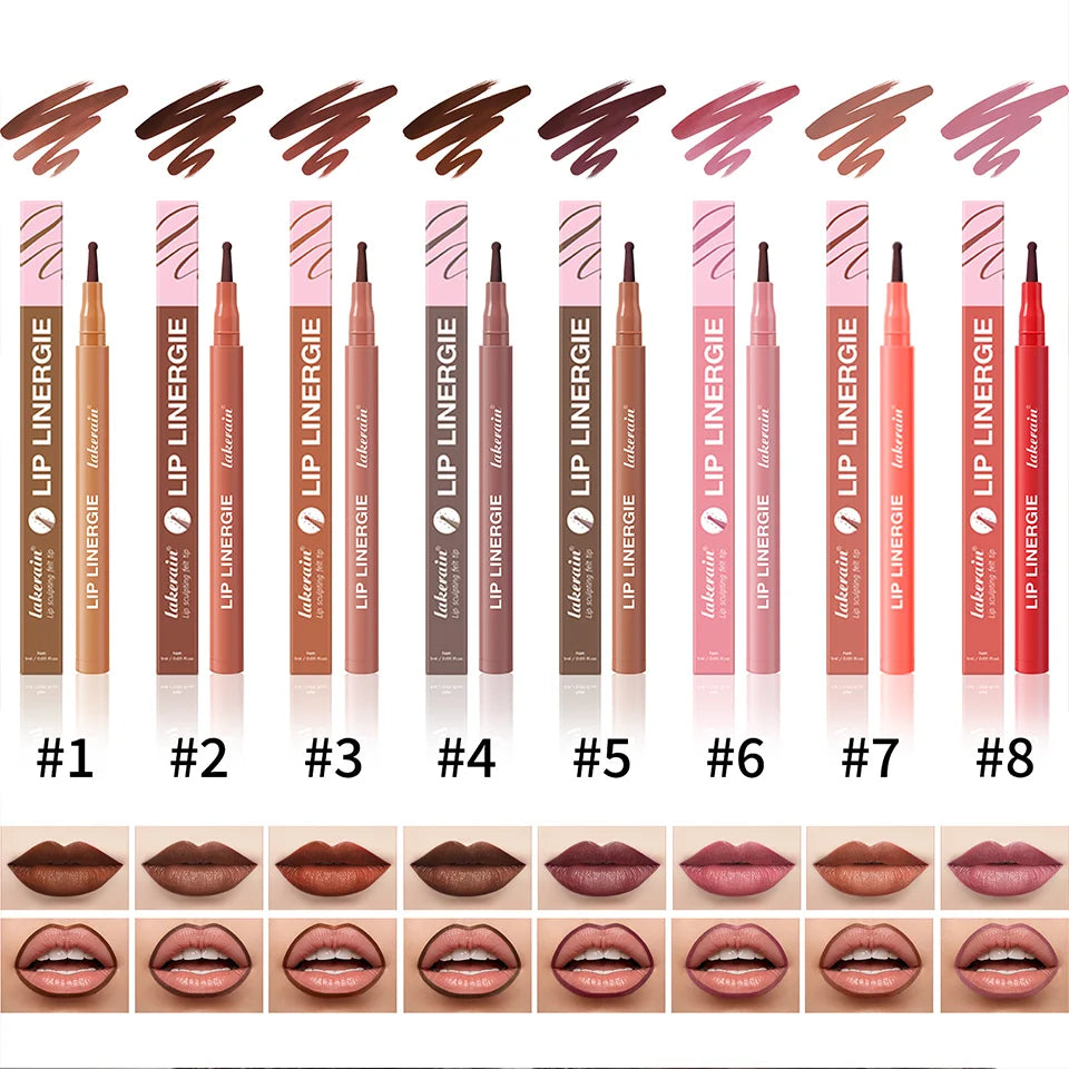 Lip Lingerie Long Lasting Waterproof Lip Liner Stain 8 Colors Transfer Proof Smudge Resistant Color No Bleed Formula  Cosmetics
