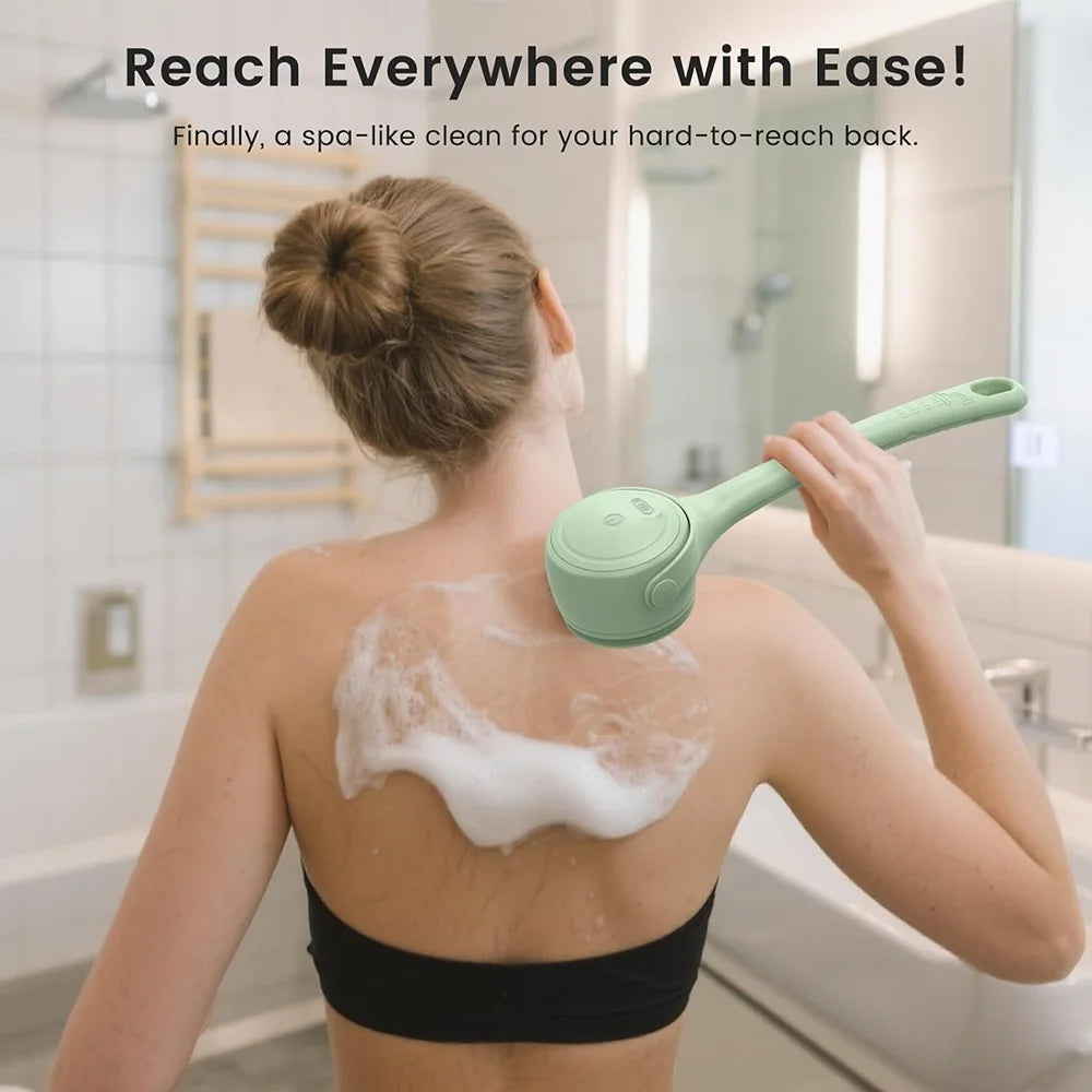 Electric Silicone Bath Brush with Long Handle