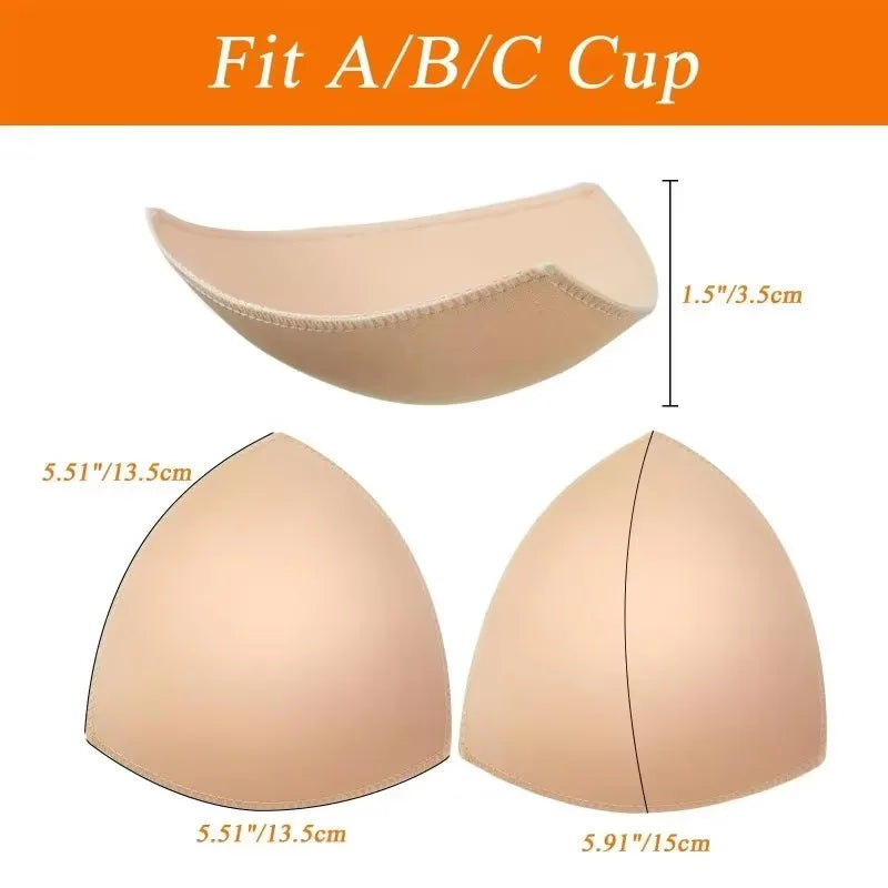 2025 Triangle Sponge Push Up Bra Pads Set for Women Invisible Insert Swimsuit Bikini Breast Enhancers Chest Cup Pads Accessories