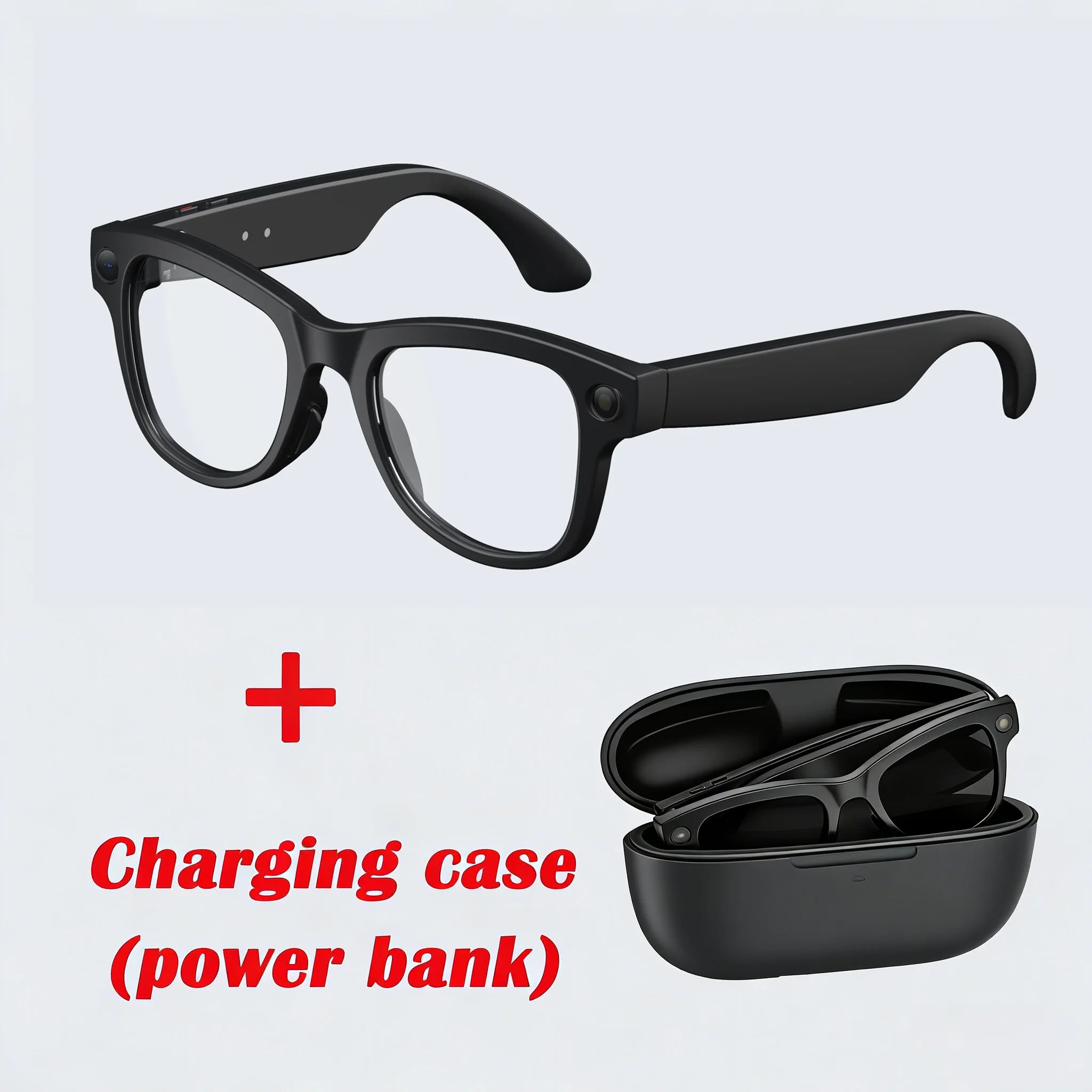 AI Smart Glasses GPT Camera 4K HD Multifunctional 3-in-1 Lens Bluetooth Call 3600Mah Battery Voice Assistant Control Sunglasses