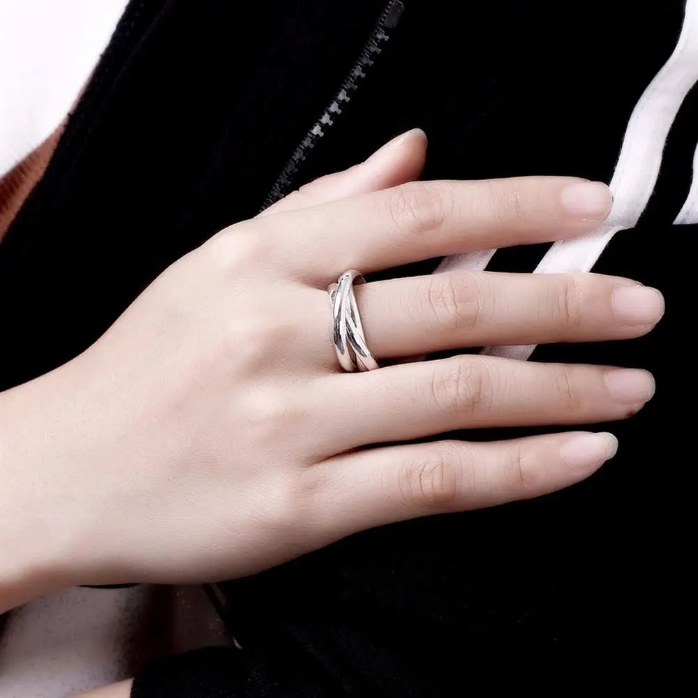 925 Sterling Silver Three Round Woman Rings Fine Jewelry Wholesale Trending Products Offers With Chshine Jewellery