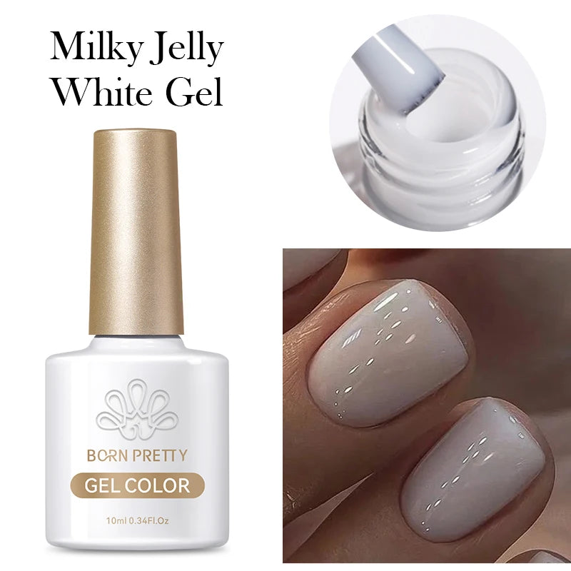 BORN PRETTY 10ml Blood Red Jelly Transparent Gel Nail Polish Wine Red Winter Color Semi Permanent Soak Off UV LED Varnish