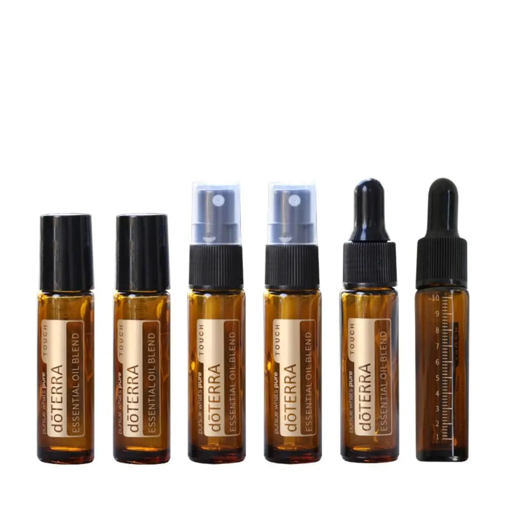 2Pcs 10ml Essential Oil Bottle doterra Amber Thick Glass Roller Bottle Perfume Spray Bottle Dropper Bottle Travel sub-bottling