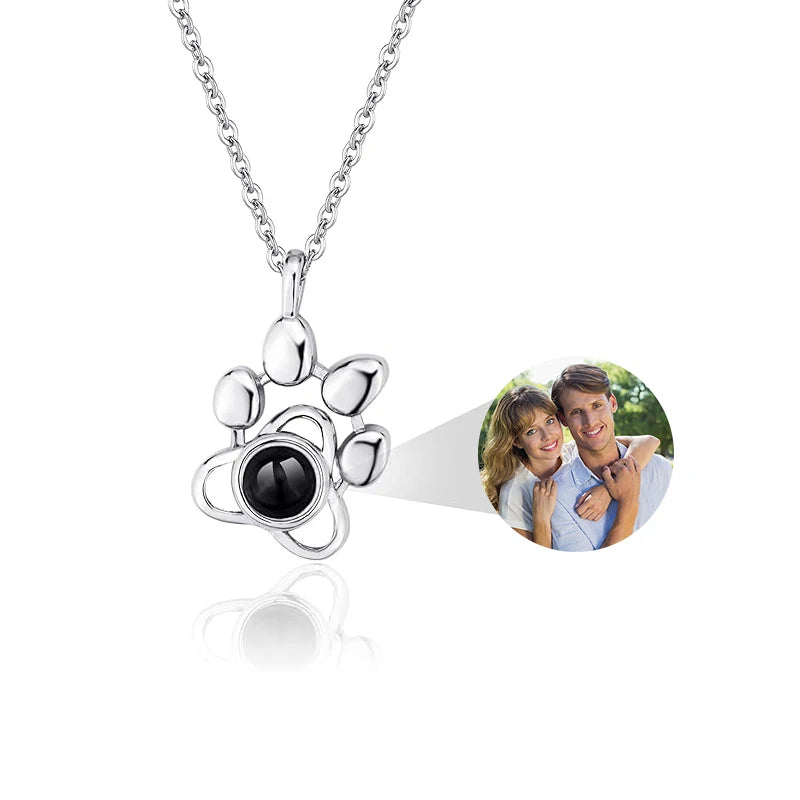 Personalized Picture Projection Necklace Custom Photo Pendant Necklace Love Memorial Gifts Birthday Gifts for Mom Wife Valentine