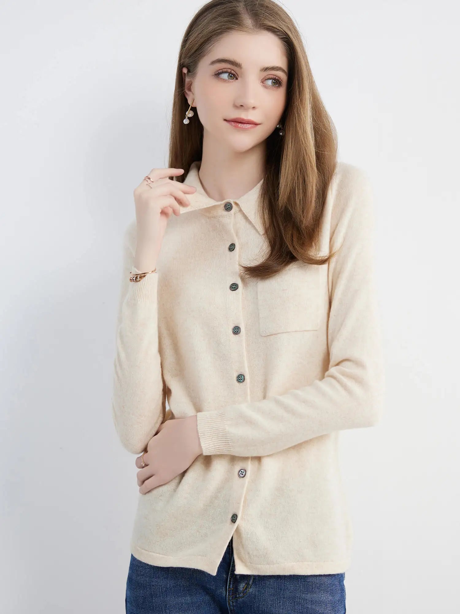 Cardigan for Women Tops Sweater Knitwears Cardigans Knit Coat 100% Wool 2023 Spring Vintage Jumper Jacket Clothes Korean Fashion