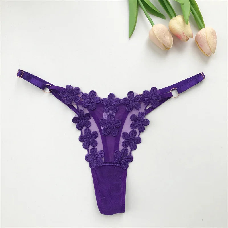 Customized Crystal Letter Sexy Embroidered Women's Low Waist Underwear BikiniG-Strings Adjustable Waist Underwear Hot Wife Gift