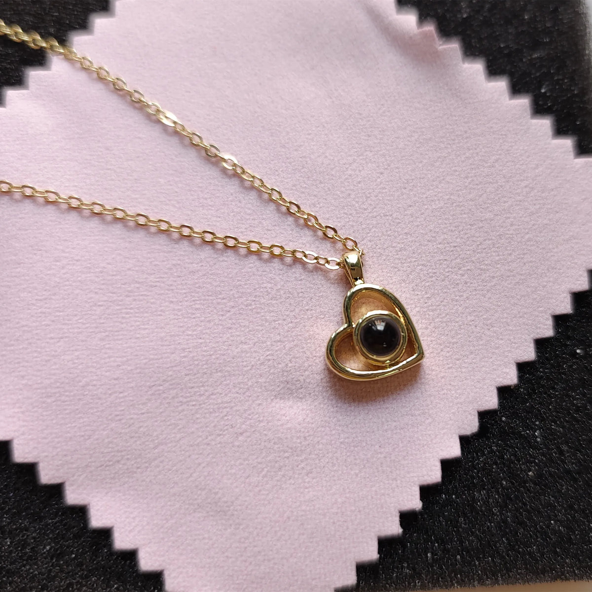 Valentine's Day Gift Photo Custom Projection Necklace Lock Shaped Projection Necklace Lover Family Wife Husband Memory Gift