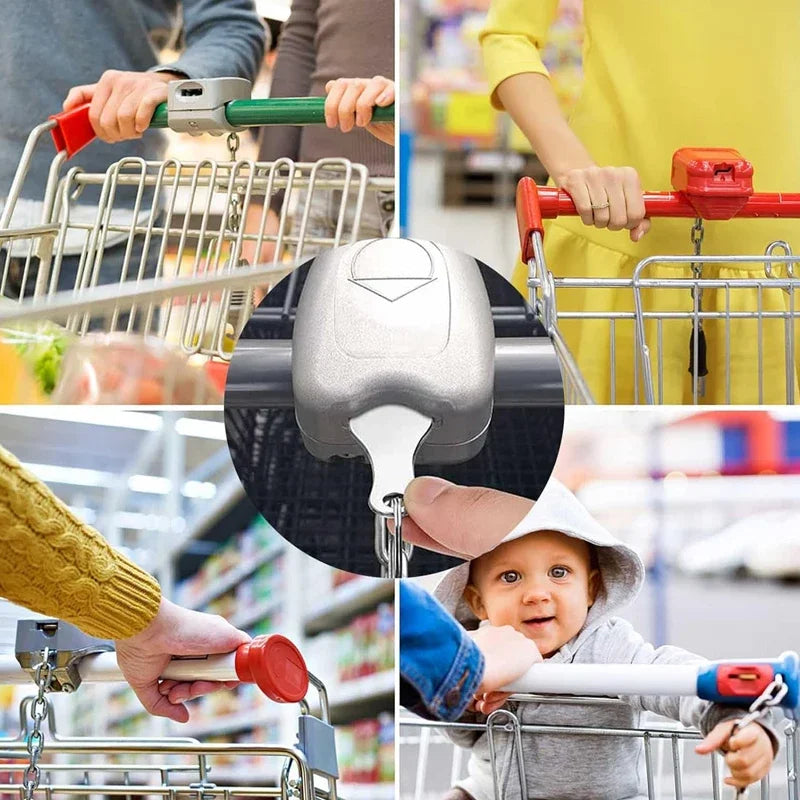 10PCS Free Custom Logo Shopping Cart Trolley Token Key Ring Hanger Loose Shopping Cart Chip Stainless Steel Shopping Cart Tools