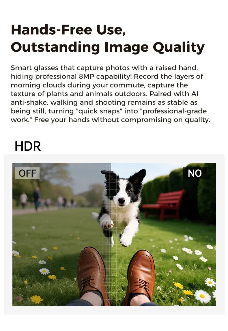 AI Smart Glasses GPT Camera 4K HD Multifunctional 3-in-1 Lens Bluetooth Call 3600Mah Battery Voice Assistant Control Sunglasses