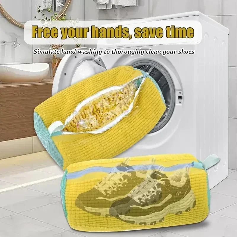 Laundry Bags Shoe Washing Machine Bag-with Zipper Laundry Bag with Rich Fluff Inside, Perfect for Sneakers and Casual Shoes