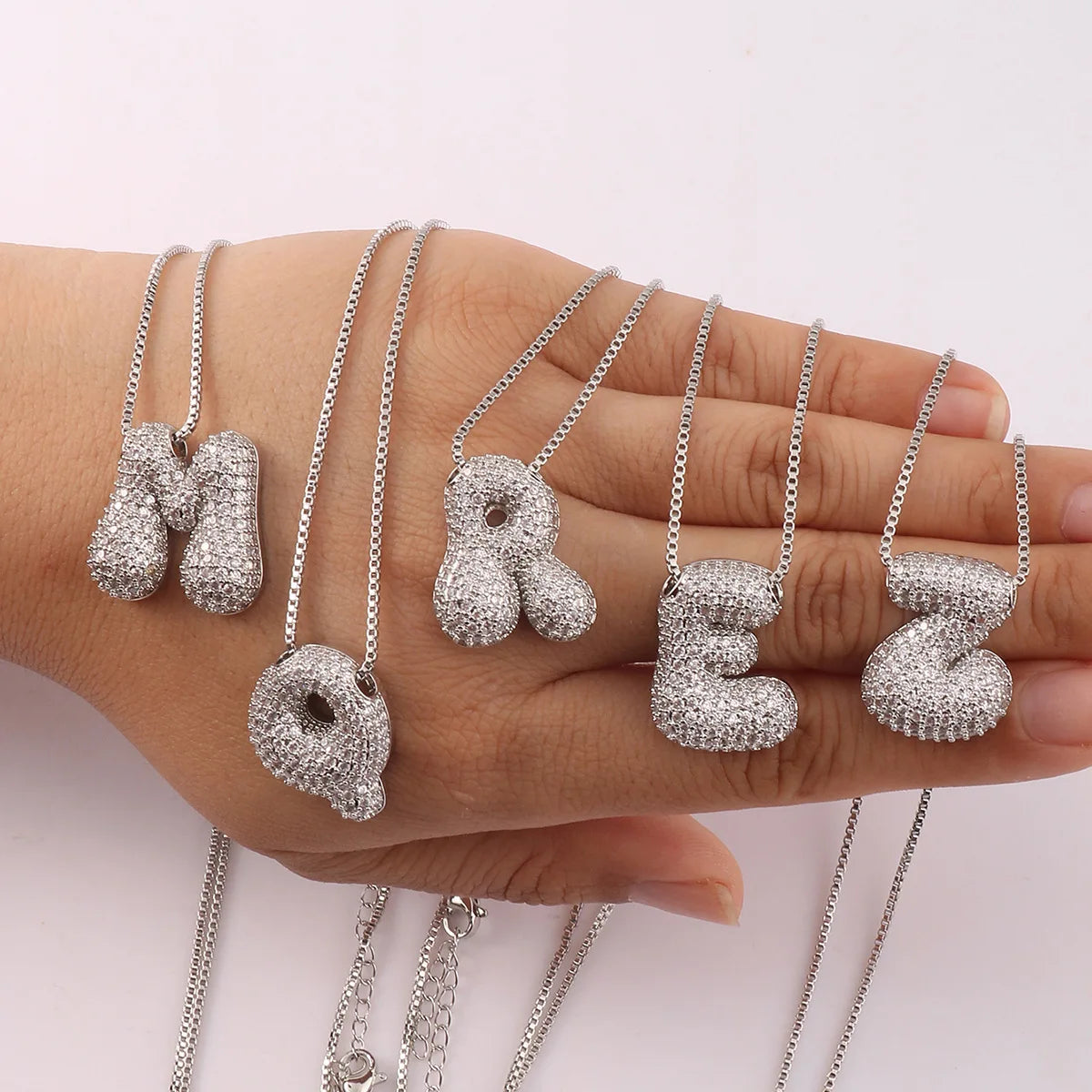 Fashion Hot Selling 26 English Letter Alphabet Cubic Zircon Pendant Adjustable Necklace For Women Exquisite Luxury Charm Jewelry