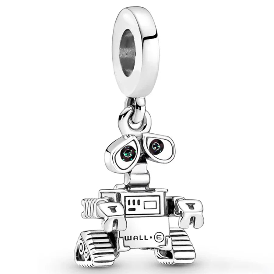 Dinglly 2pcs/lot Cartoon Animal Beads Pacifier Squid & Robot Charm Fit DIY Bike Airplane Beaded Bracelet Handmade Accessory Gift