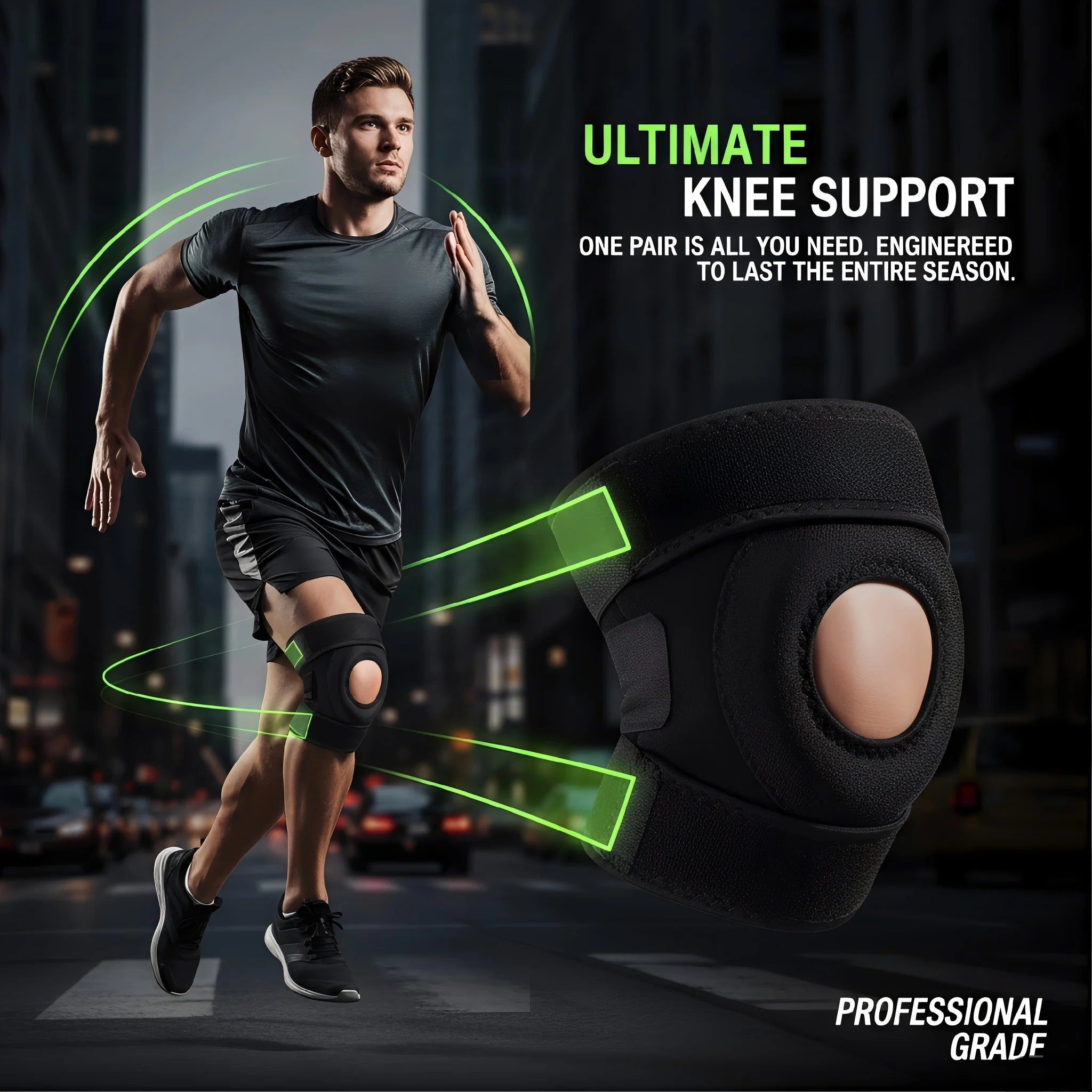Kneepad Stabilizer Fitness Knee Pads Adjustable Compression Knee Support Brace for Knee Pain, Arthritis, Sports and Recovery