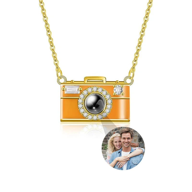 Custom Picture Necklace Personalized Photo Projection Necklace Camera Pendent Necklace Customized Picture Memorial Jewelry Gifts