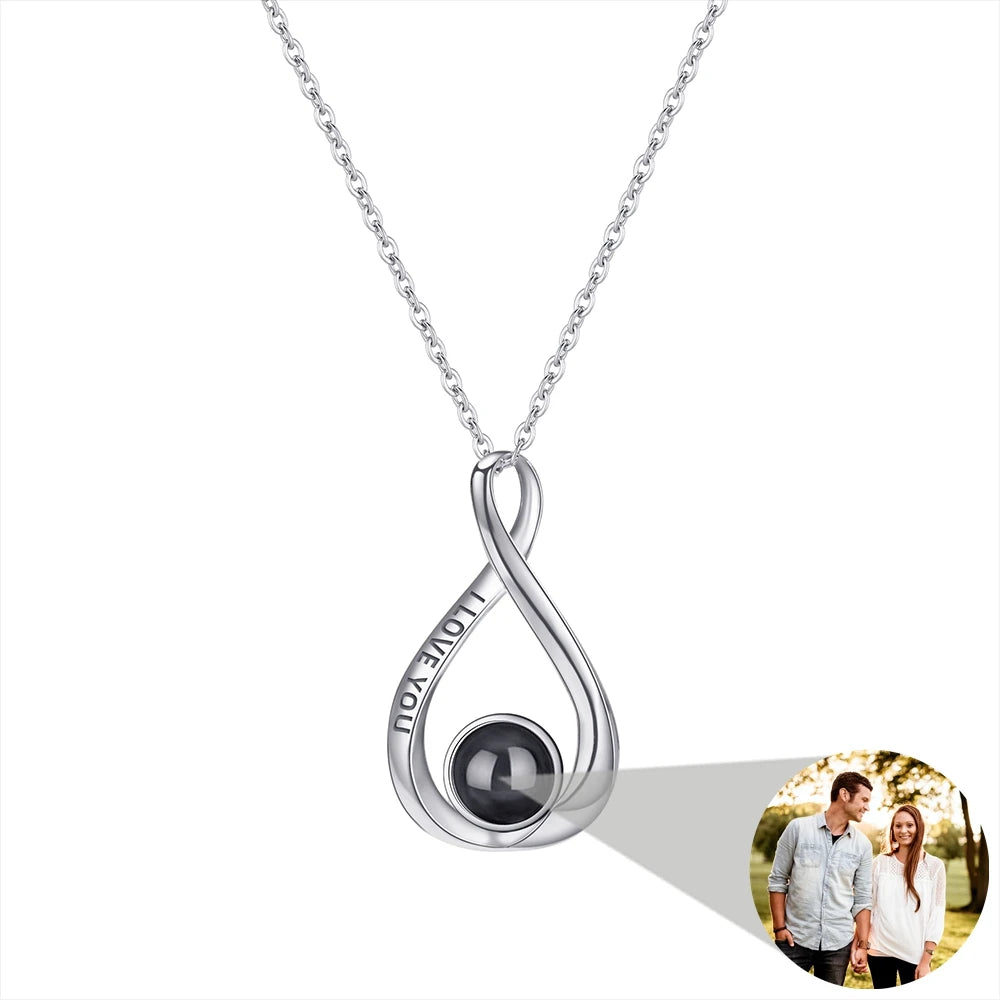 Geometric/Camera Pendant Custom Photo Necklace for Women Personalized Projection Photo 925 Silver Chain Birthday Jewelry