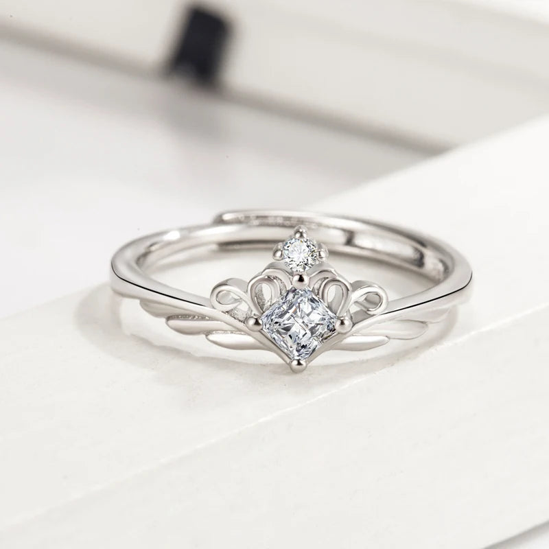 925 Sterling Silver Knight Princess Wedding Ring Set For Couple Woman Luxury Jewelry Trending Products  Offers