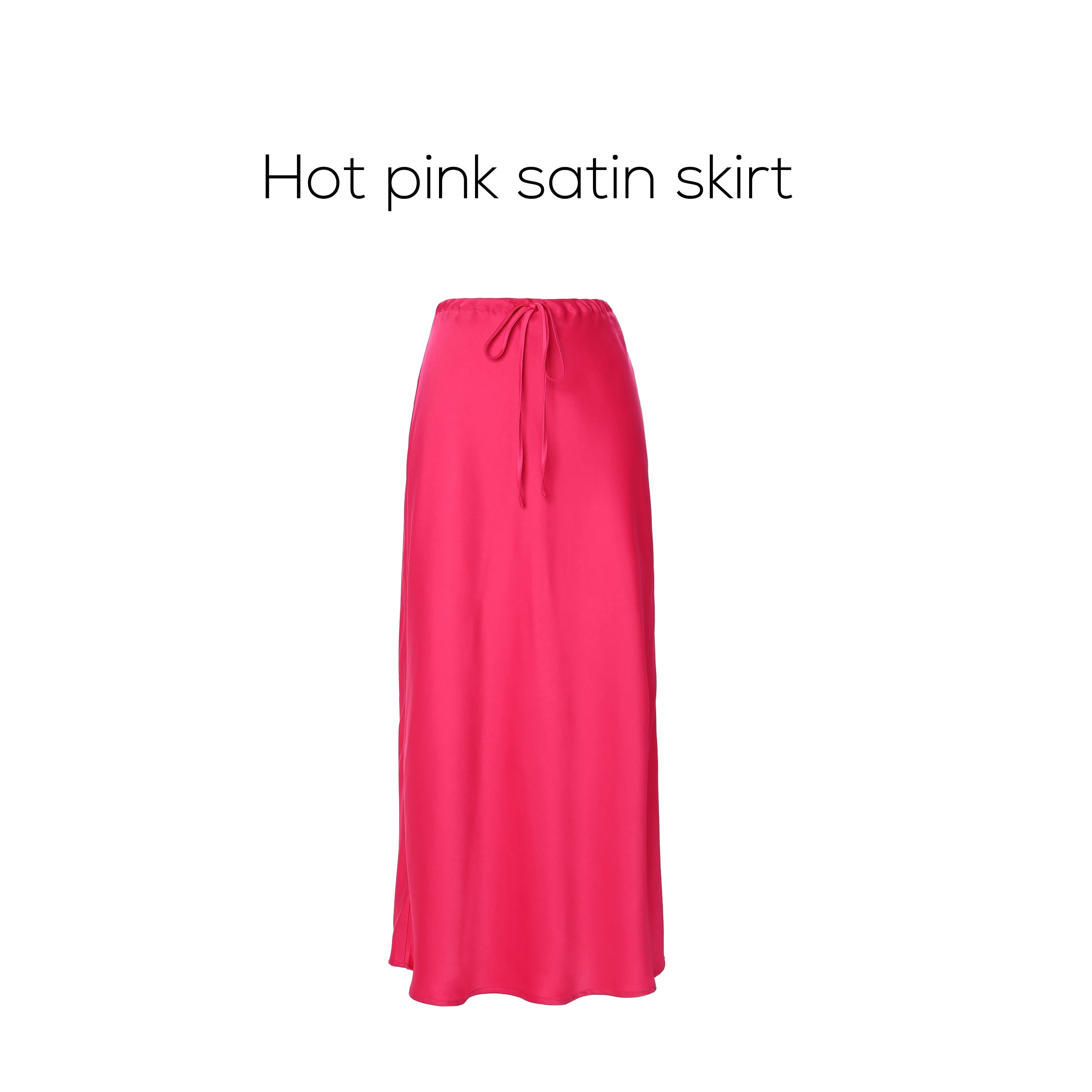 AP SS25 Women Ribbed Shirt V-neck Long Sleeve Top High Quality Satin Skirt Five Color