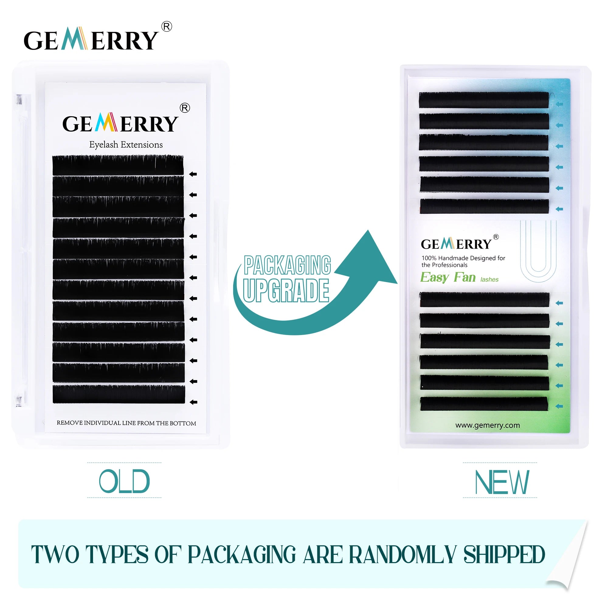 GEMERRY Easy Fan Lashes DIY Volume Faux Mink Mix Length Fast Bloom Russia Long Black Natural Eyelashes Extension Makeup Supplies