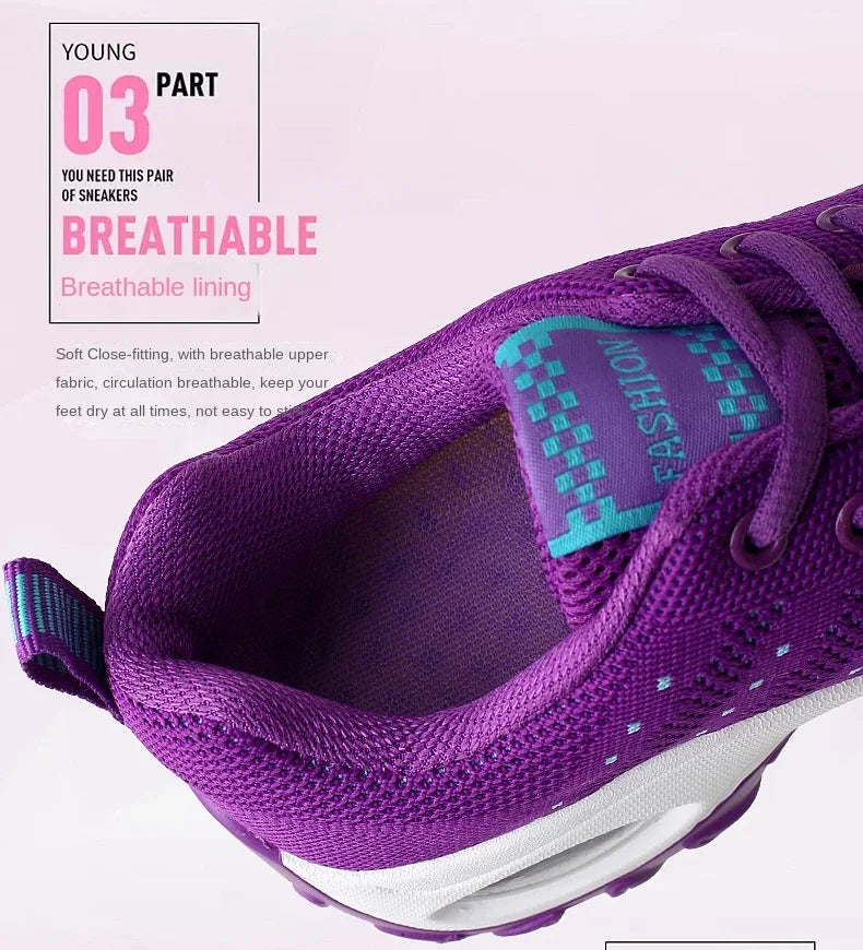 Woman Sneakers Fashion Casual Shoes Summer Cushion Mesh Female Shoes Comfortable Breathable Heightening Sneakers for Women