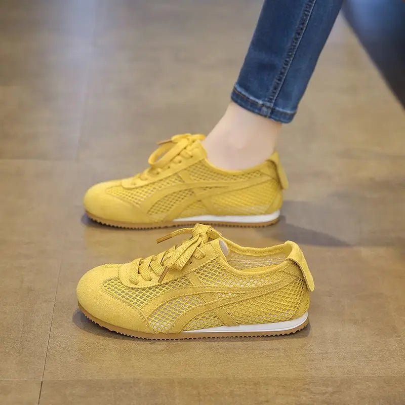 Women Sneakers 2026 Summer German Training Shoes Mesh Breathable Genuine Leather Shoes For Women Sports Casual Tennis Shoes