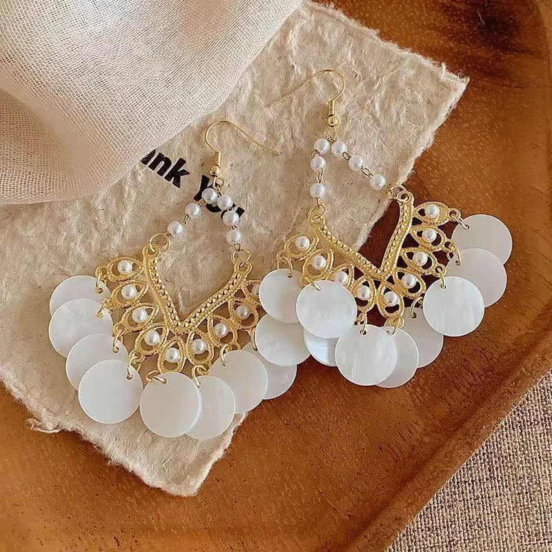 Cute Summer Flower Earrings Handmade Vacation Bohemian Earrings Exaggerated Beach Women Jewelry Party