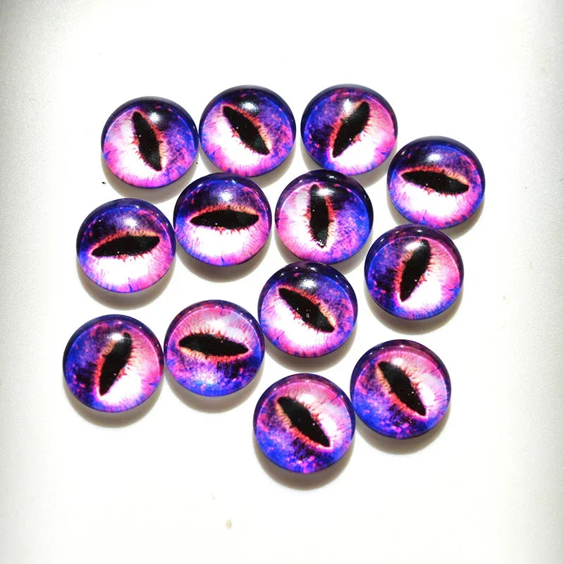 glass eyes cabochons Round 6MM-30MM Round Dome Dragon Eye Dragon Cat Eye Toys DIY Jewelry Accessory MIX Pupil Eye Cameo