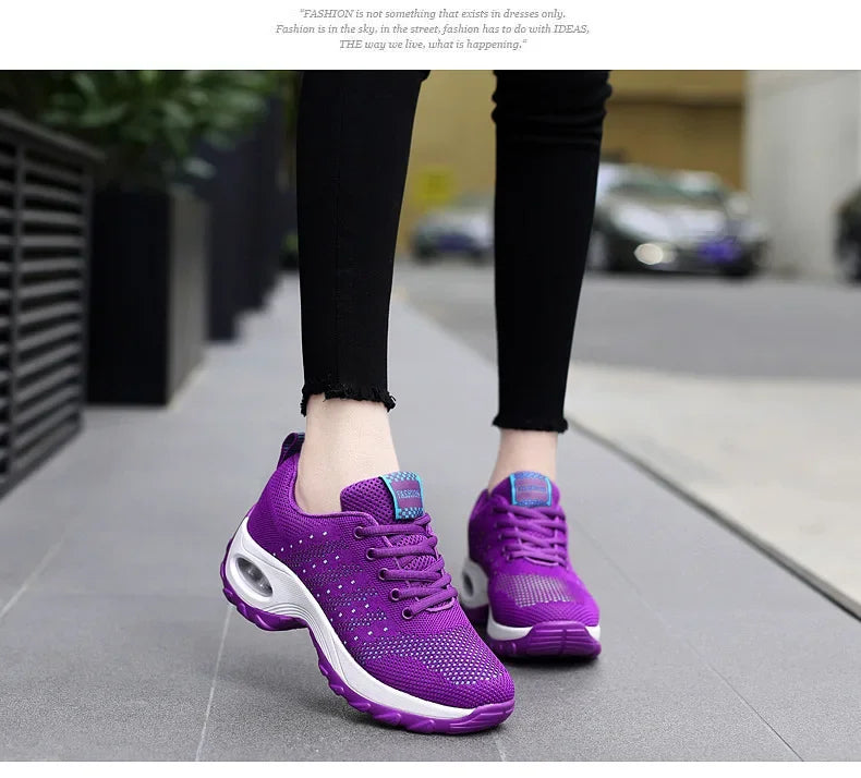 Woman Sneakers Fashion Casual Shoes Summer Cushion Mesh Female Shoes Comfortable Breathable Heightening Sneakers for Women