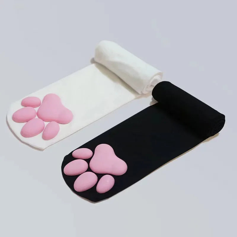 Cozy & Charming Cat Paw Knit Thigh High Socks for Women - Perfect for Cosplay, Festivals & Everyday Wear