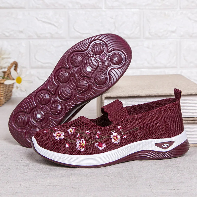 Women's Shoes 2025 Summer Casual Sneakers Breathable Embroidered Chunky Sole Affordable Free Shipping