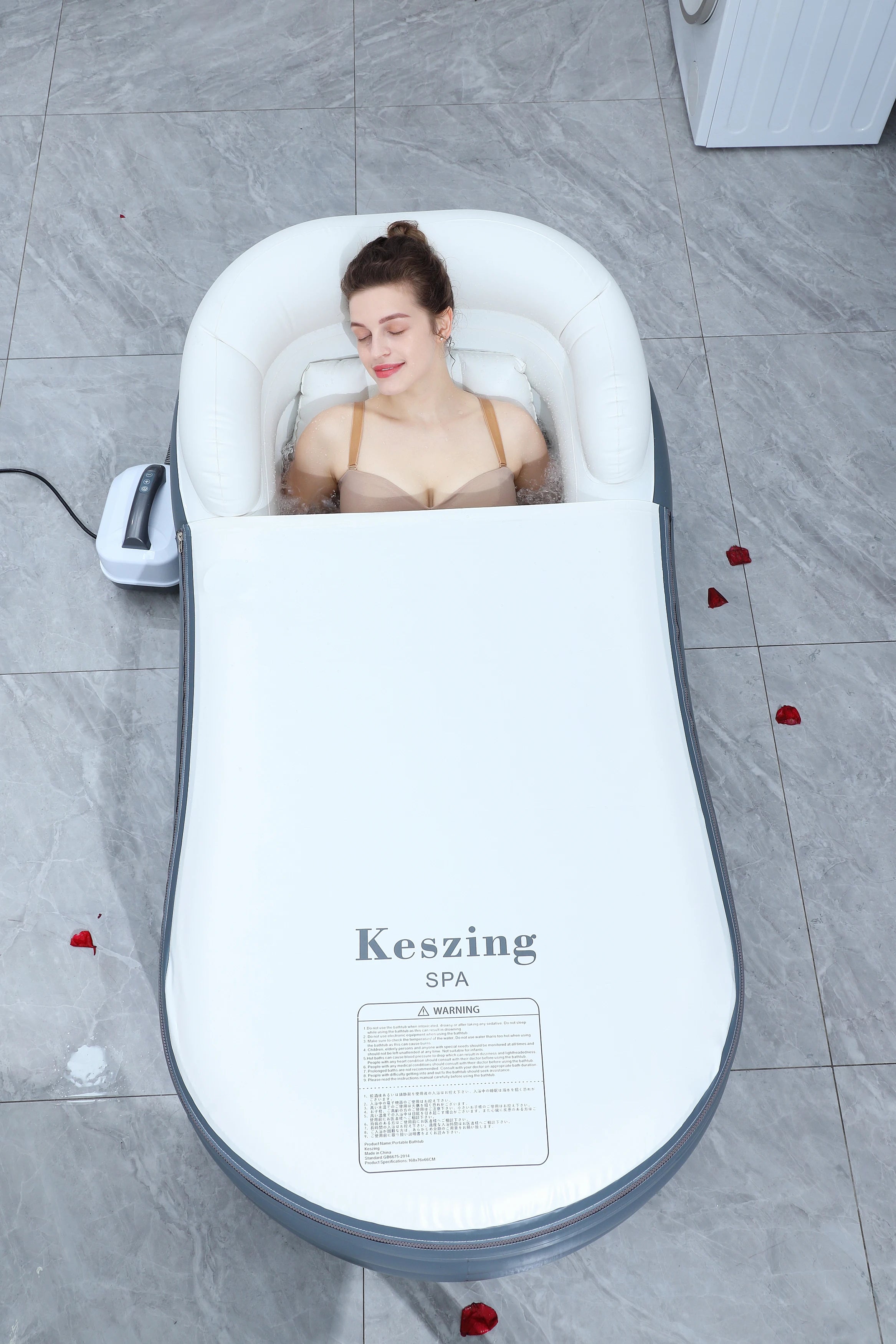 Inflatable Spa Tub with Electric Air Pump Hot and Cold Therapy Pvc Portable Hot Tub Spa Portable Tub