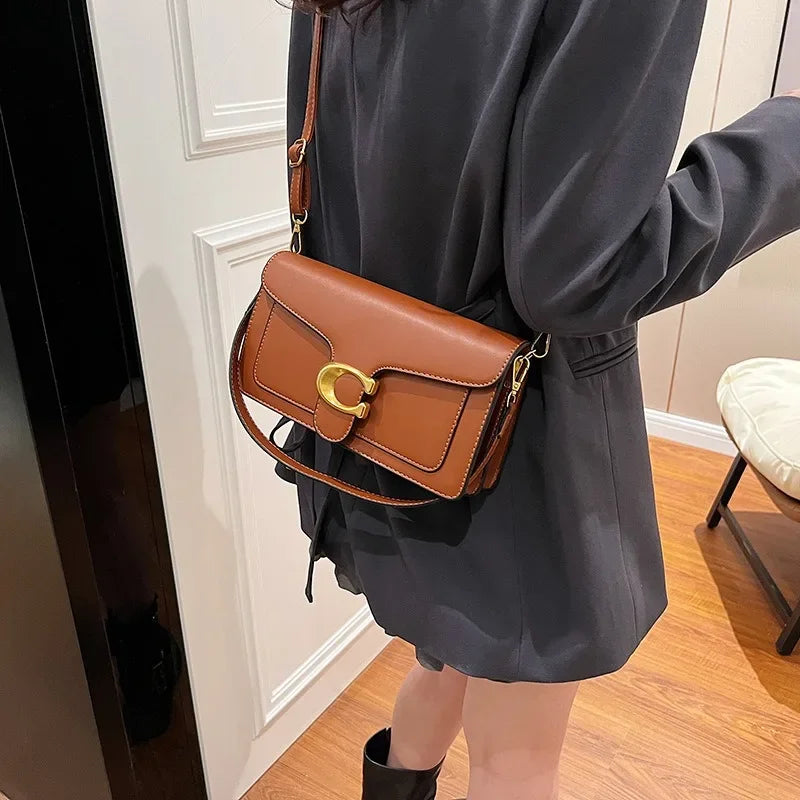 2026 New Niche Solid Color Small Square Bag Premium Texture Simple Versatile Multi-compartment Shoulder Crossbody Bag Fashion