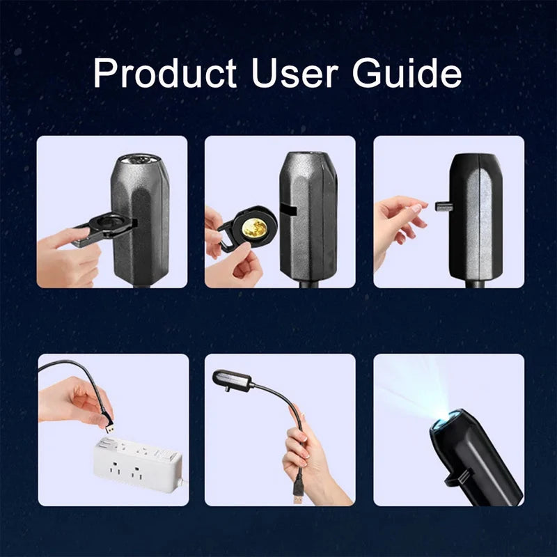 USB Ceiling Moon Earth Projection Atmosphere Light Starry Sky Lamp Night Light Romantic Bedroom Decoration Galaxy Projector