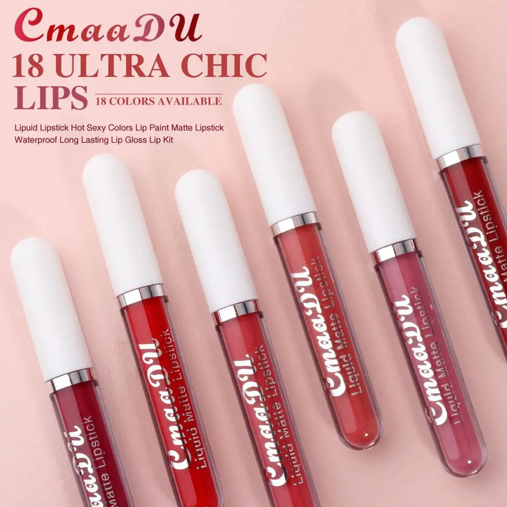 18-Color Waterproof Matte Liquid Lipstick