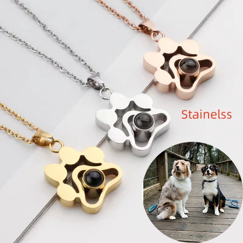 Valentine's Day Gift Photo Custom Projection Necklace Lock Shaped Projection Necklace Lover Family Wife Husband Memory Gift