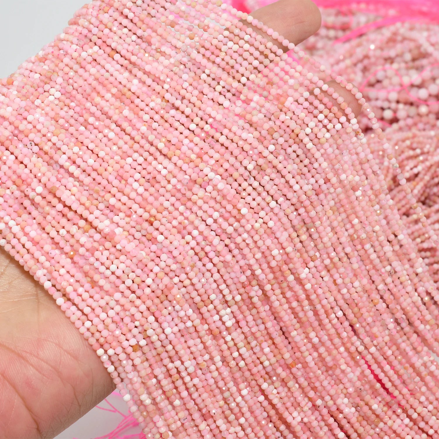 Natural Pink Opal Faceted Round Beads 2mm/3.3mm/4.5mm, Stock Of 2mm Changed from 25th July