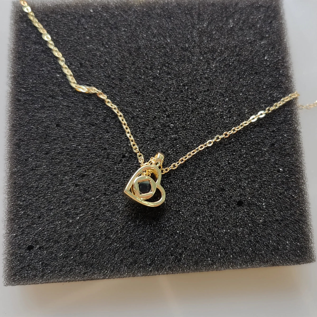 Valentine's Day Gift Photo Custom Projection Necklace Lock Shaped Projection Necklace Lover Family Wife Husband Memory Gift