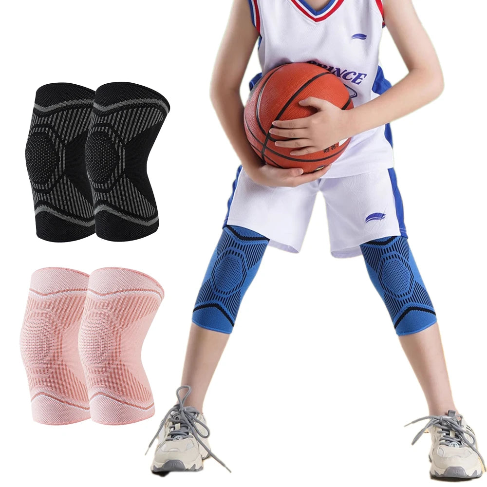 1 Pair Kids Knee Brace Sleeve, Youth Knee Compression Sleeve Children Knee Support Boys & Girls for Basketball Volleyball Sports
