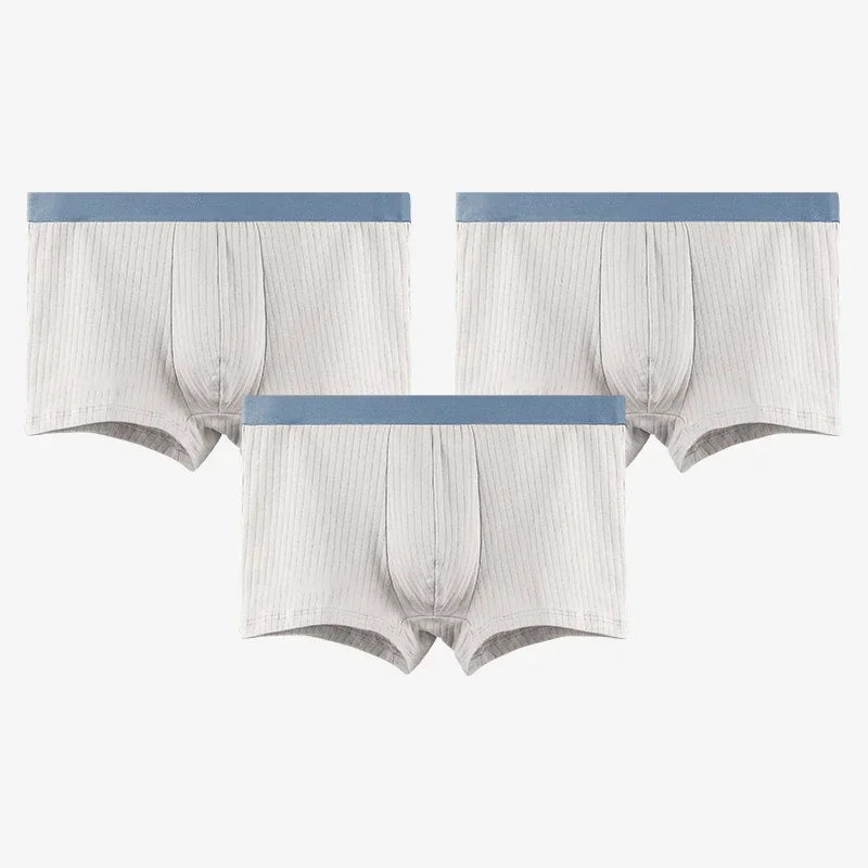 3PC Men's underwear Men's antibacterial cotton boxers summer thin plus size shorts breathable boys sports boxers head