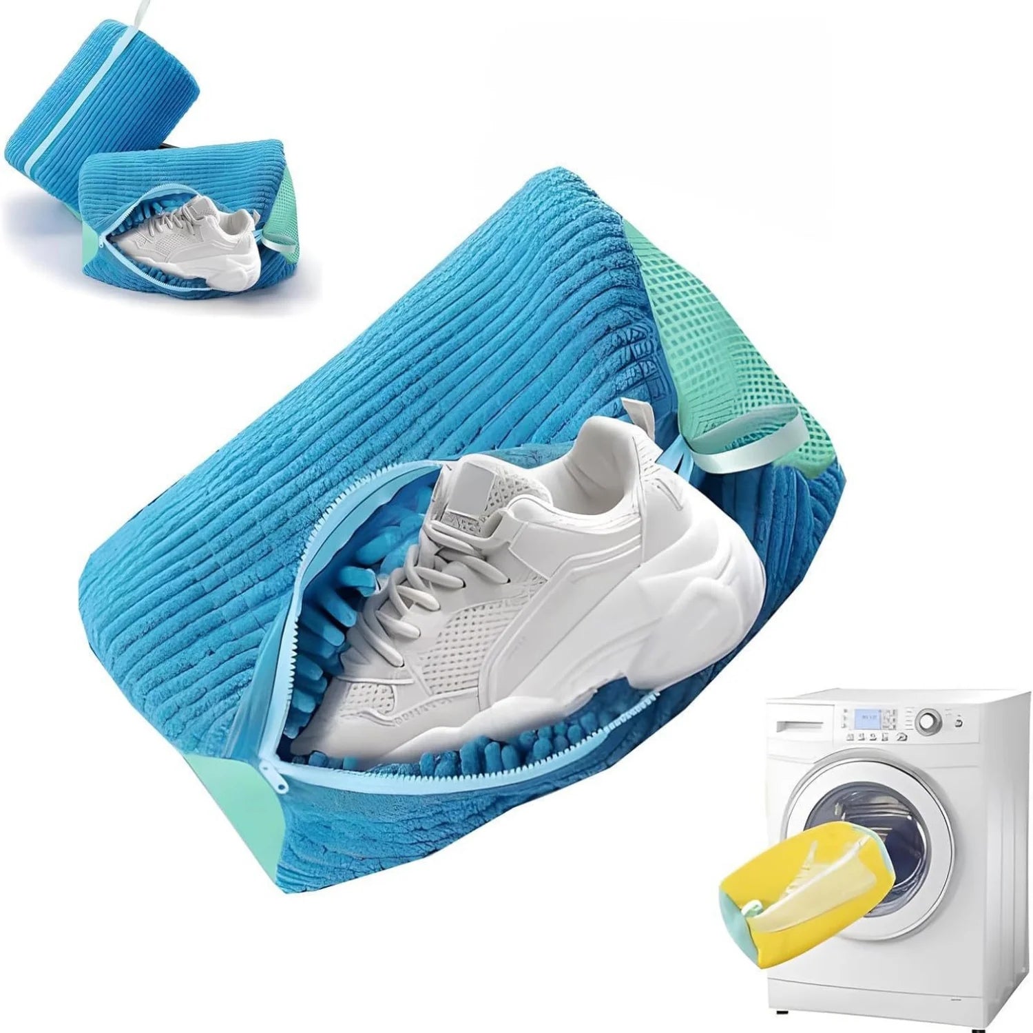 Shoe Washing Machine Bag Laundry Wash Bag for All Shoe Type Ideal for Sneakers Casual Shoes Reusable with Soft Cleaning Bristles