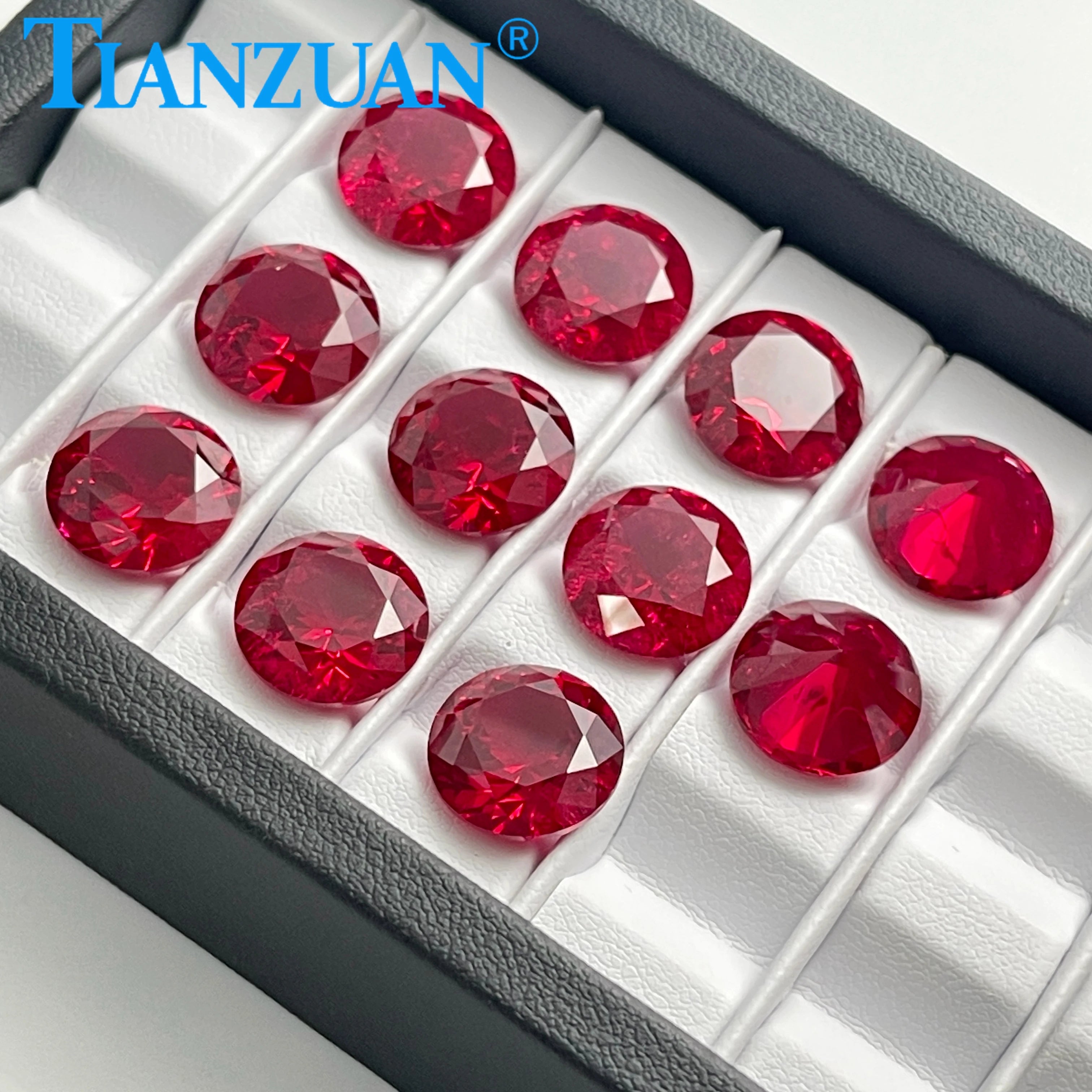 Lab Grown Ruby Round Shape  Red Stone Diamond Cut  with Inculsions Artificial Loose Ruby Stone with AGL Certificate