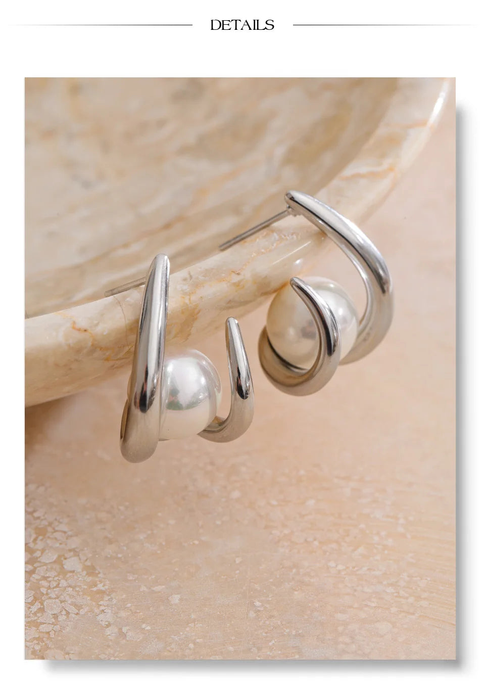 Yhpup New Arrival Simulated Pearls Design Daily Earrings Popular Korean Versatile Fashion Classy Jewelry Accessories PVD Plated