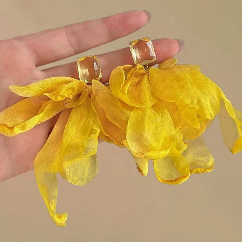 Cute Summer Flower Earrings Handmade Vacation Bohemian Earrings Exaggerated Beach Women Jewelry Party
