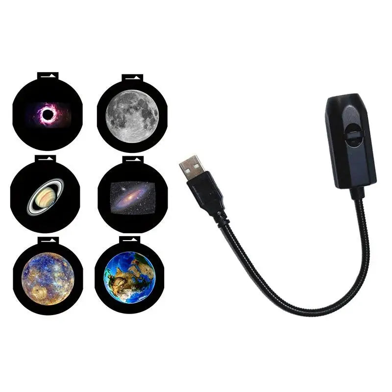 USB Ceiling Moon Earth Projection Atmosphere Light Starry Sky Lamp Night Light Romantic Bedroom Decoration Galaxy Projector·