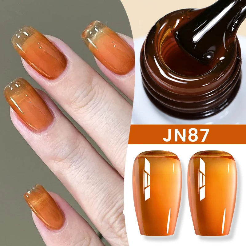 BORN PRETTY 10ml Blood Red Jelly Transparent Gel Nail Polish Wine Red Winter Color Semi Permanent Soak Off UV LED Varnish