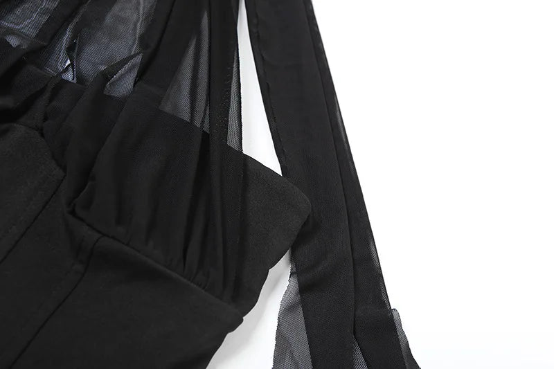 High Quality Hot Selling Wholesale 2025 New Women's Clothing Sexy Mesh Hanging Neck Imitation Fish Bone Exposed Navel Vest Women
