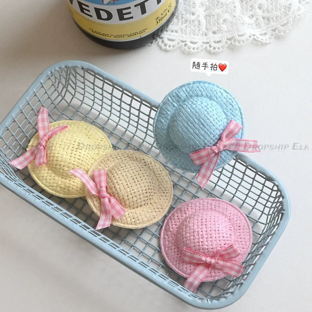 Creative Hair Clips Summer Cute Woven Straw Hat Hairpins for Baby Girl Sweet Kids Barrettes Fashion Hair Accessories пучки волос